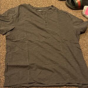 Vince Charcoal Short Sleeve Henley